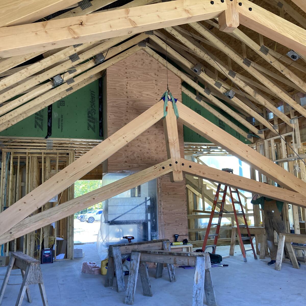 Timber Frame Living Room Truss